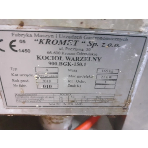 Kocioł warzelny gazowy 900.BGK-150 l Kromet