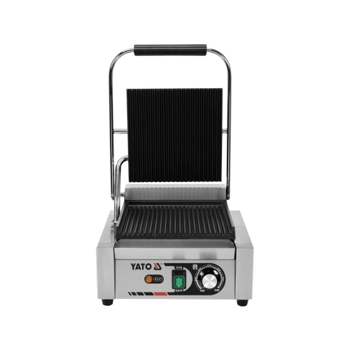 ELEKTRYCZNY GRILL KONTAKTOWY RYFLOWANY 32CM 1,8KW Yato YG-04555