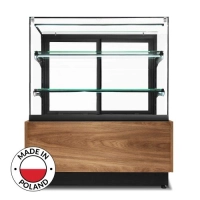 Witryna cukiernicza neutralna Dolce Visione Breve Neutro Premium 900 | podświetlany cokół | wersja obniżona | 900x670x1110+/-10 mm