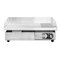 Płyta grillowa elektryczna | 2/3 gładka 1/3 ryflowana | nastawna | 3 kW | 550x430x250 mm | RQEG818-2