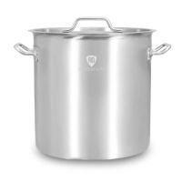 Garnek ze stali nierdzewnej z podziałką 33 l | 350x350 mm | z pokrywką RQ13535