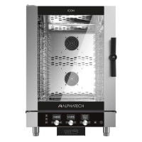 Piec konwekcyjno-parowy gazowy ICGT101E | 10x GN 1/1 | 10x 600x400 | Alphatech by Lainox | sterowanie elektroniczne