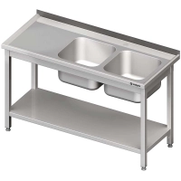 Stół ze zlewem 2-kom.(P),z półką 1500x600x850 mm skręcany