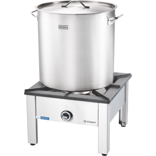 Garnek wysoki z pokrywką, stalowy, Ø 320 mm, V 20.9 l